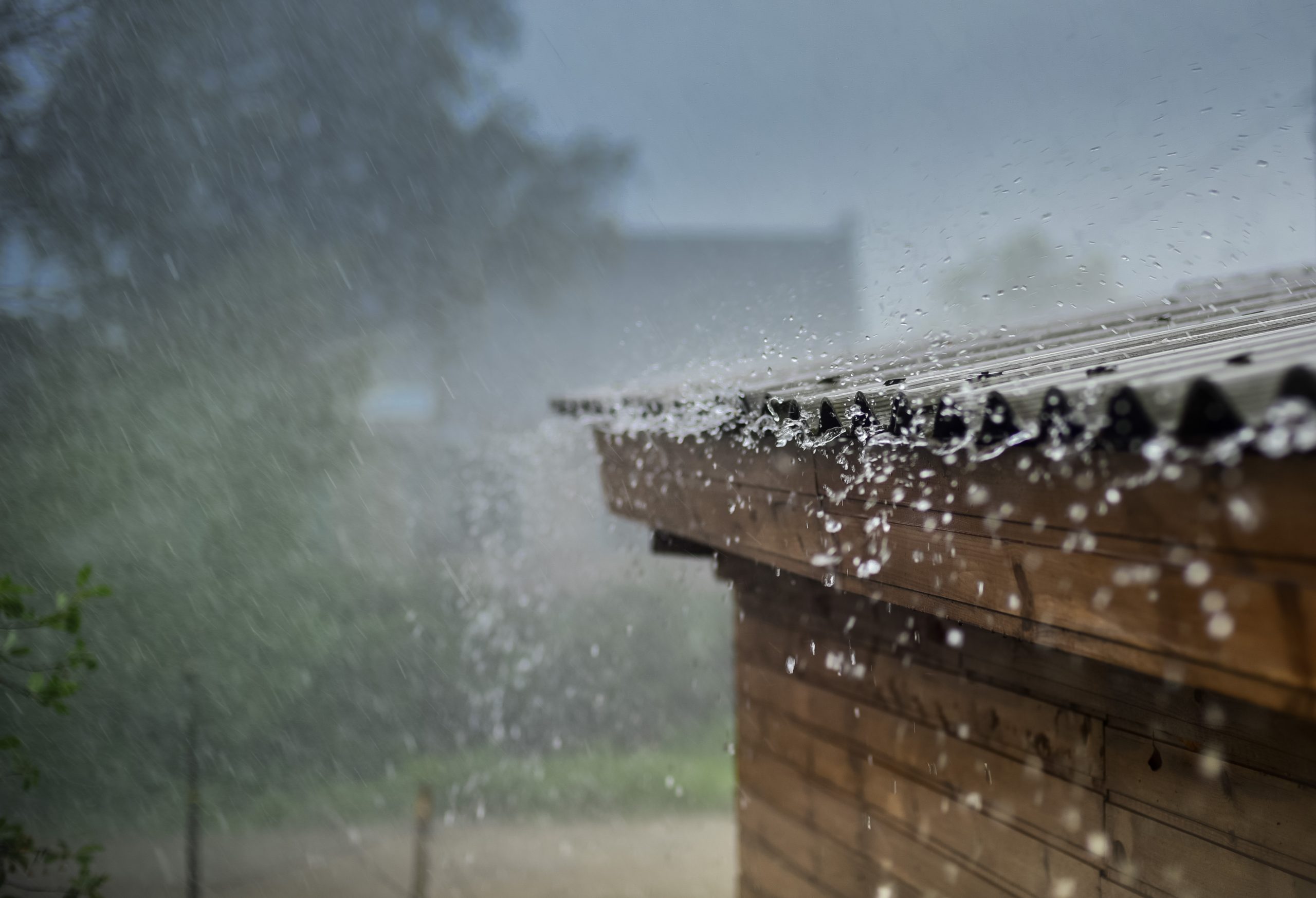 severe rainstorm picture on roof